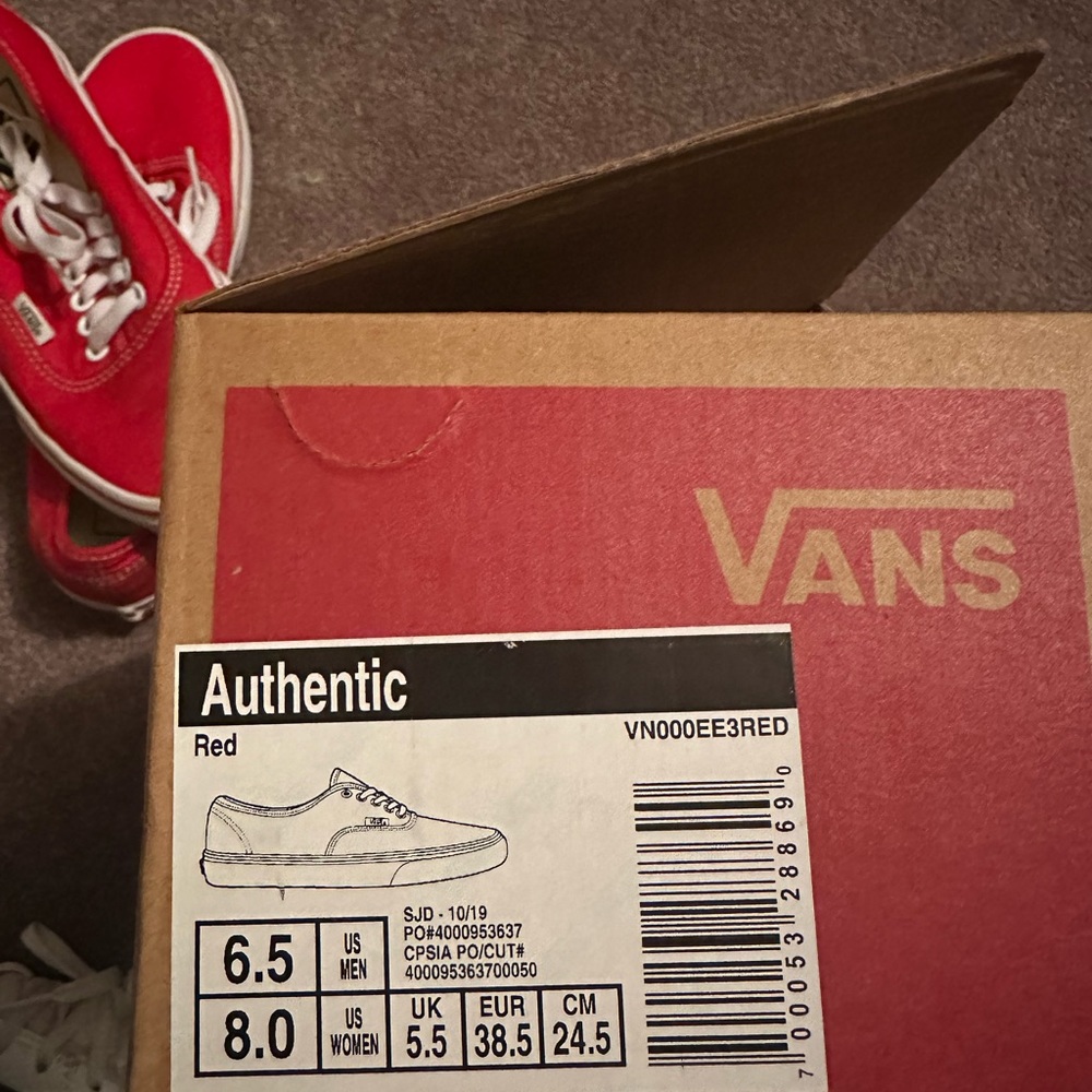 Authentic Red Vans